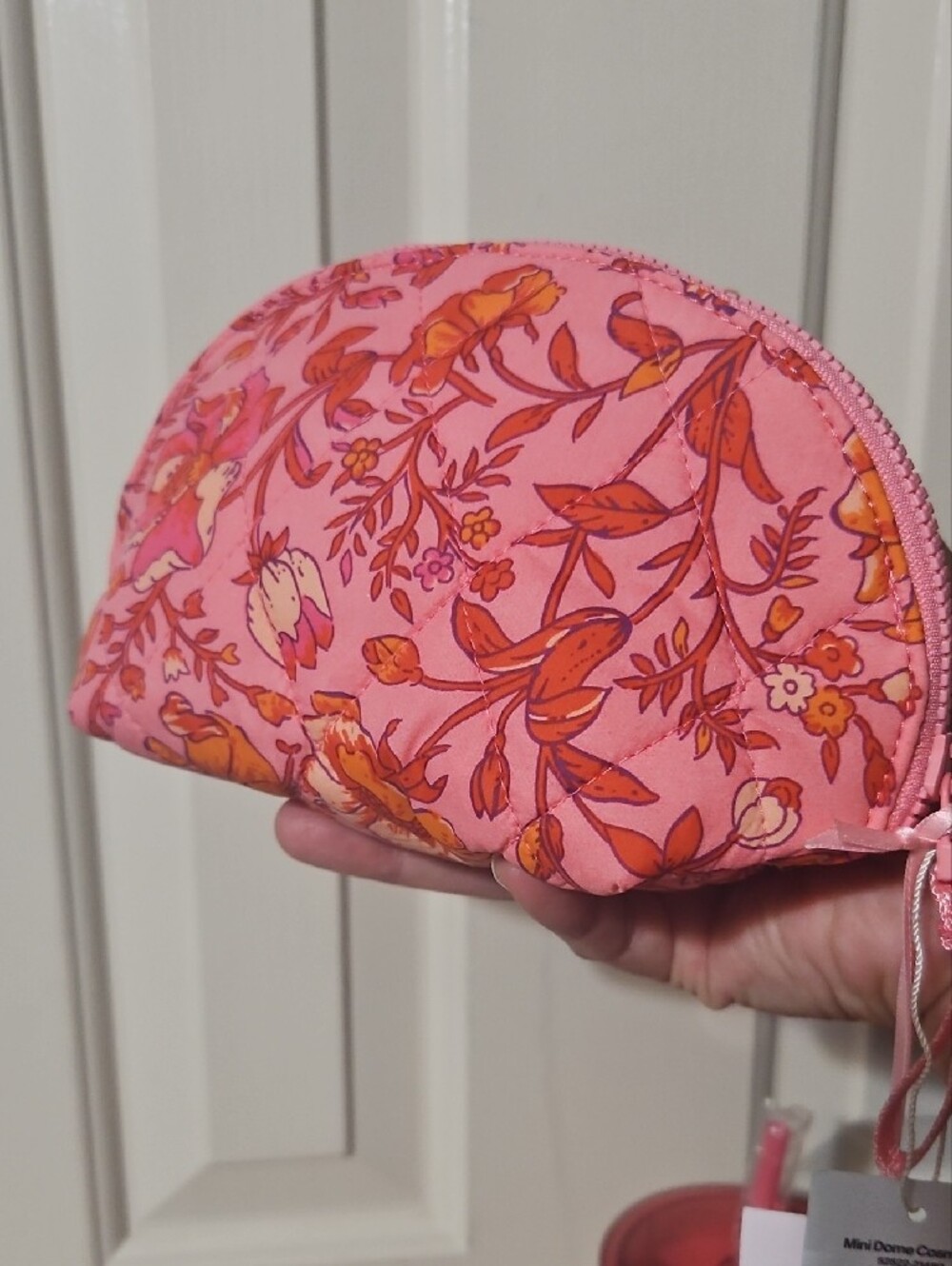 Vera Bradley NWT Pink and Orange Floral Zip Pouch With Tumbler Bundle - Picture 2 of 6